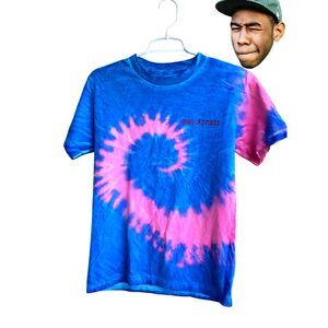 Tyler The Creator Odd Future OFWGKTA Blue Pink Spiral Tie-Dye T-Shirt Small S